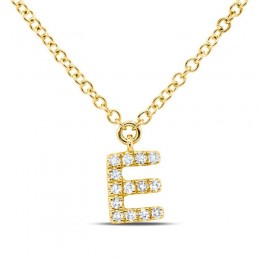 14K Yellow gold initial "E" pendant