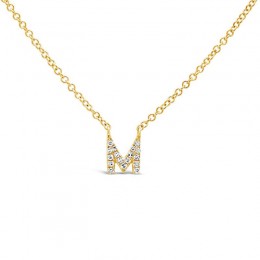 14K yellow gold initial "M" pendant