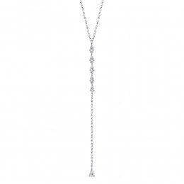 0.38Ct Diamond Pear Lariat Necklace