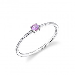 0.08Ct Diamond & 0.12Ct Pink Sapphire Ring