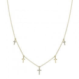 0.09Ct Diamond Cross Necklace