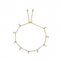 0.04Ct Diamond & Cultured Pearl Bolo Bracelet
