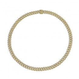 14K Yellow Gold Diamond Pave Link Necklace