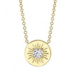 14K Yellow Gold Diamond 0.05Ct Necklace