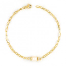 0.07Ct Diamond & Cultured Pearl Bracelet