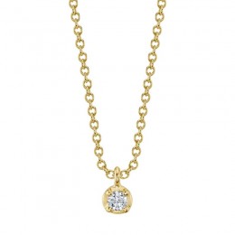 A 14K Yellow Gold Diamond Crown Setting Necklace .05 G/H, Vs-Si