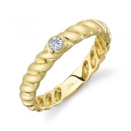 Shy Creation 14K Yellow Gold 0.07Ctw Diamond Ladies Fashion Ring