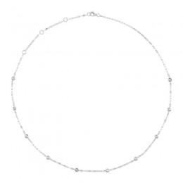 14K White Gold Diamonds By The Yard Necklace