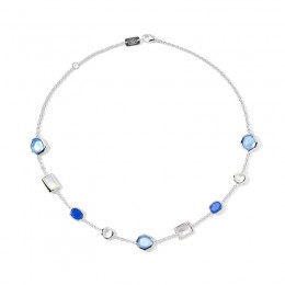 IPPOLITA Short Mixed-Cut Station Necklace In Sterling Silver 16-18"