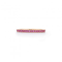 Kwiat Stackable Slim Ring With Pink Sapphires