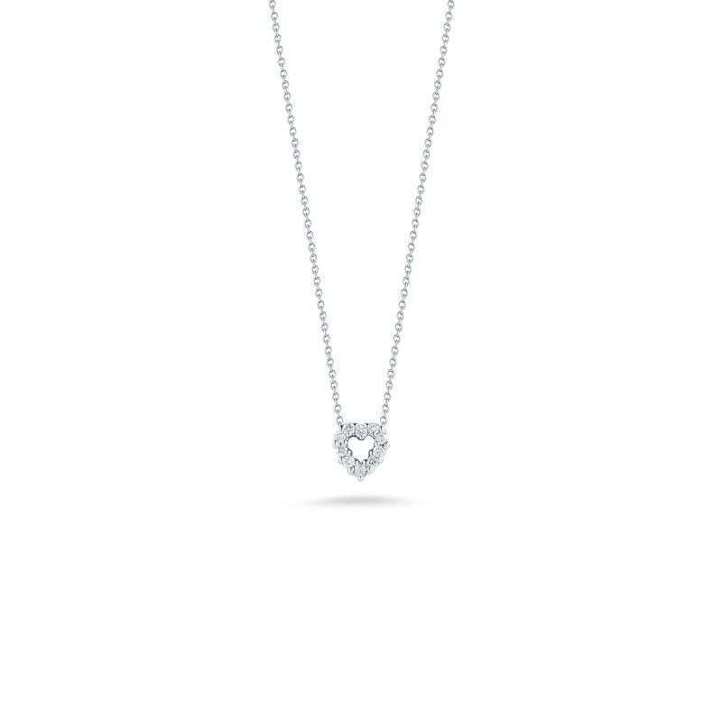 Roberto Coin  White Gold Diamond Baby Heart Necklace