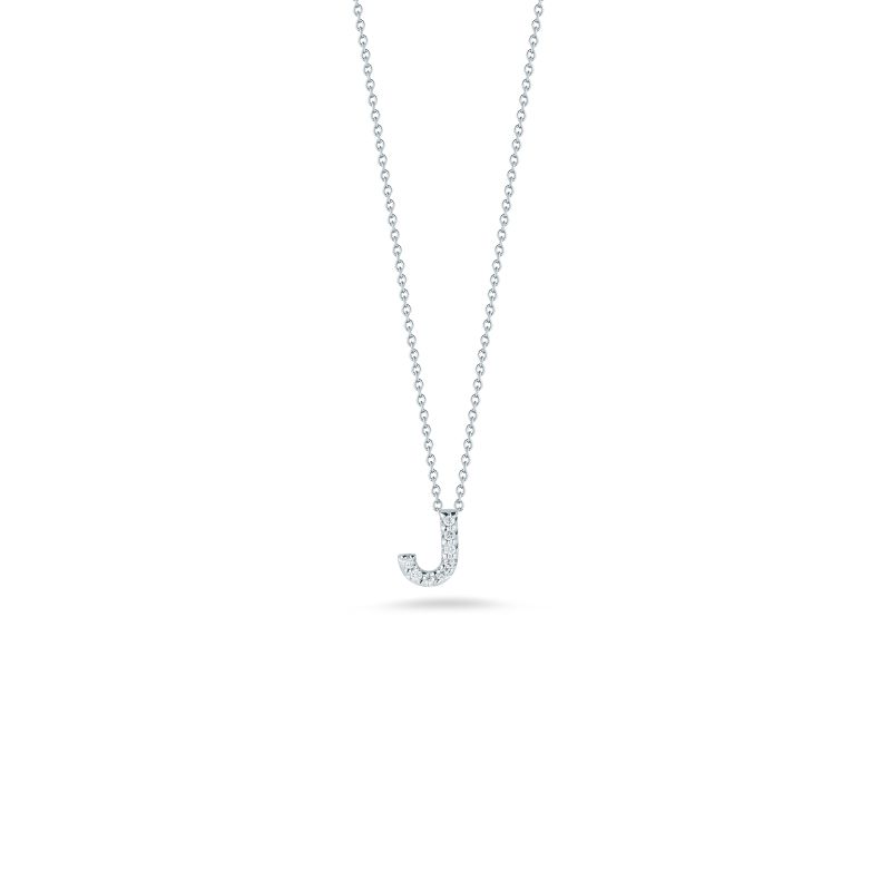 Roberto Coin 18 Karat White Gold Love Letter J Pendant With Diamonds