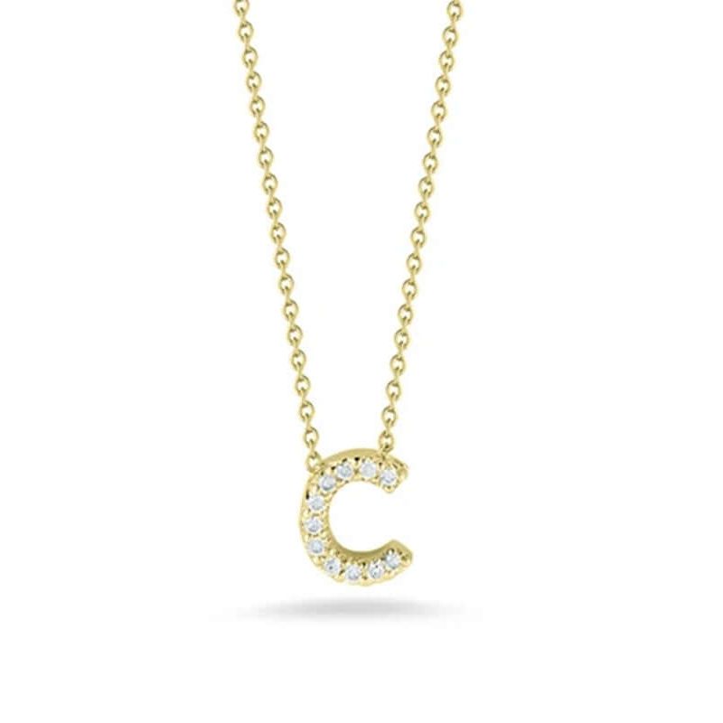 Roberto Coin Tiny Treasure 18K Yellow Gold Letter C Initial Necklace