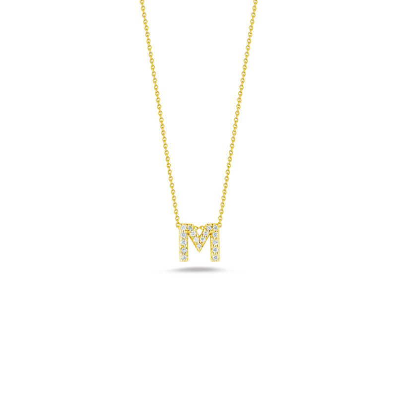 Roberto Coin Tiny Treasure 18K Yellow Gold Letter M Initial Necklace