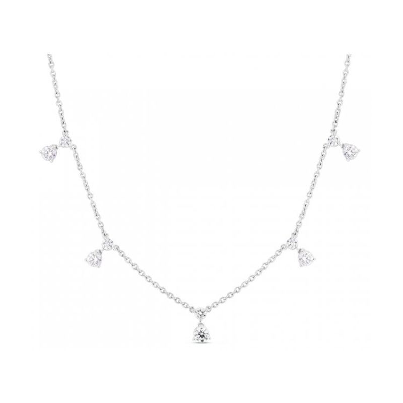 Roberto Coin 18K White Gold Diamonds By The Inch 5 Station Necklace
