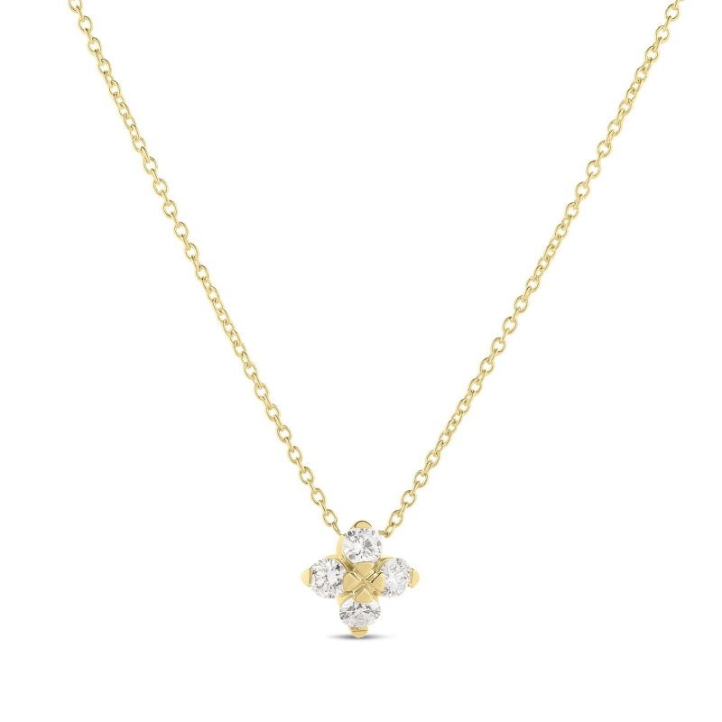 Roberto Coin 18K Yellow Gold Love In Verona Small Diamond Flower Pendant