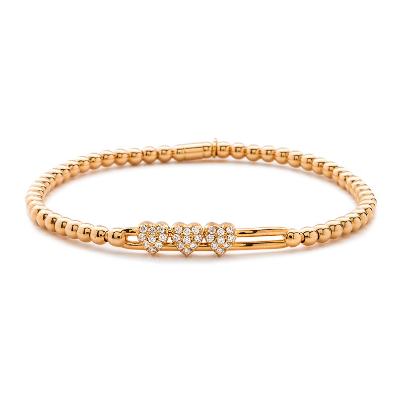 Hulchi Belluni Beaded Stretch Bracelet, 18K Rose Gold