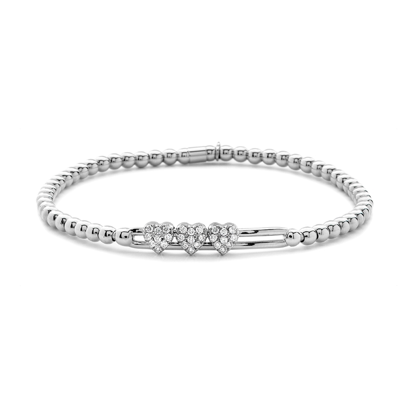 Hulchi Belluni Tresore Collection Bead Stretch Bracelet, 18K White Gold