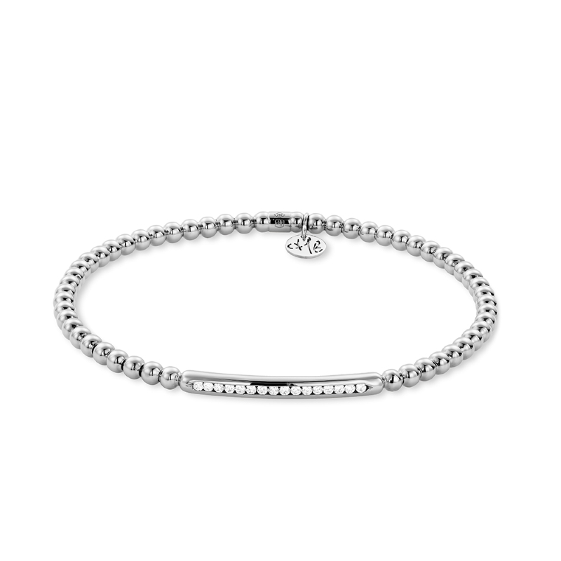 Hulchi Belluni Diamond Stretch Bracelet, 18K White Gold