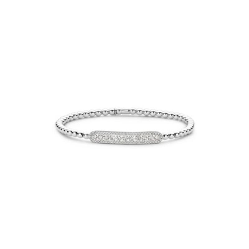 Hulchi Belluni Emerald Diamond Eternity Stretch Ring, 18K White Gold