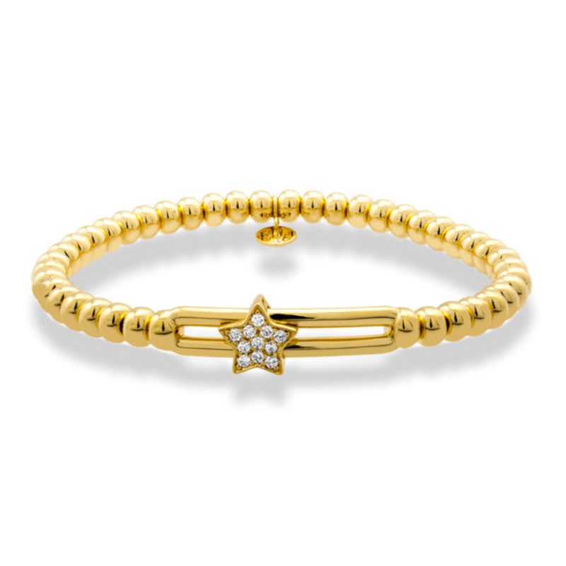 Hulchi Belluni Tresore Stretch Bracelet, 18k Yellow Gold