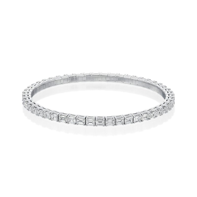 Hulchi Belluni Stretchy Diamond Tennis Bracelet, 18K White Gold