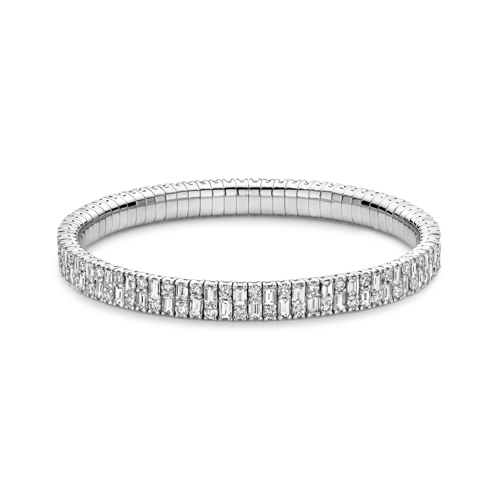 Hulchi Belluni Stretchy Diamond Tennis Bracelet, 18K White Gold