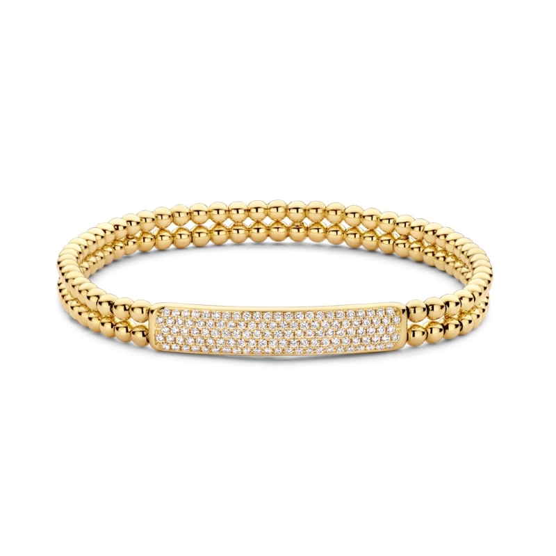 Hulchi Belluni Diamond Bar Style Stretch Bracelet, 18K Yellow Gold