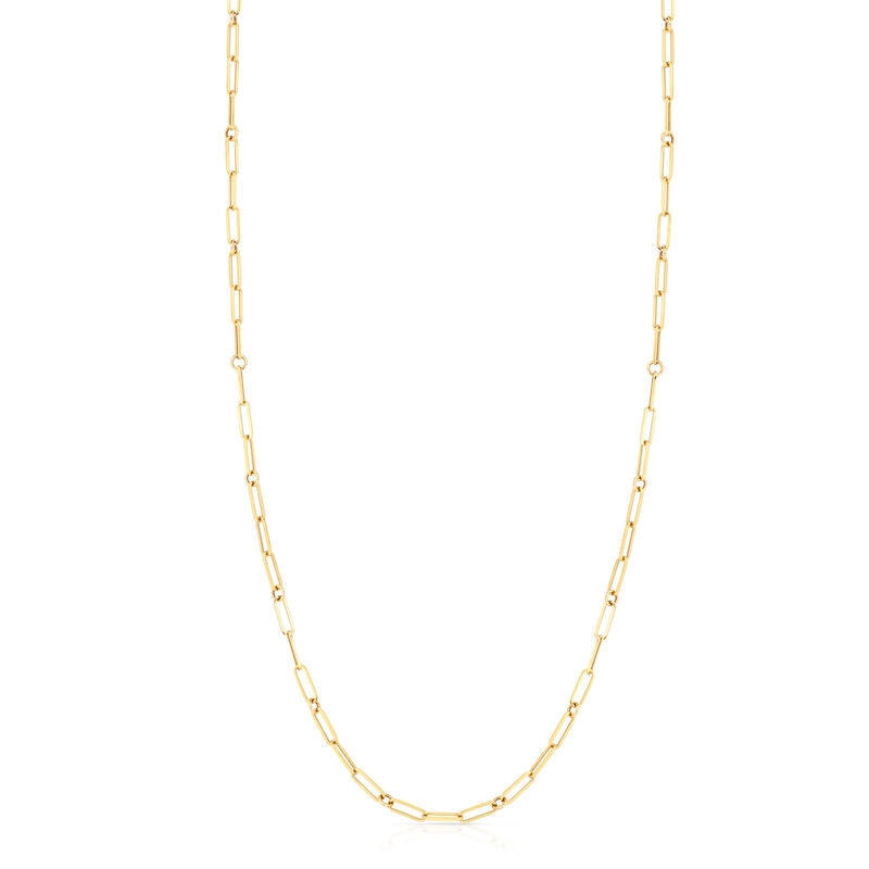 Roberto Coin 18K Yellow Designer Gold Paperclip & Round Link Necklace
