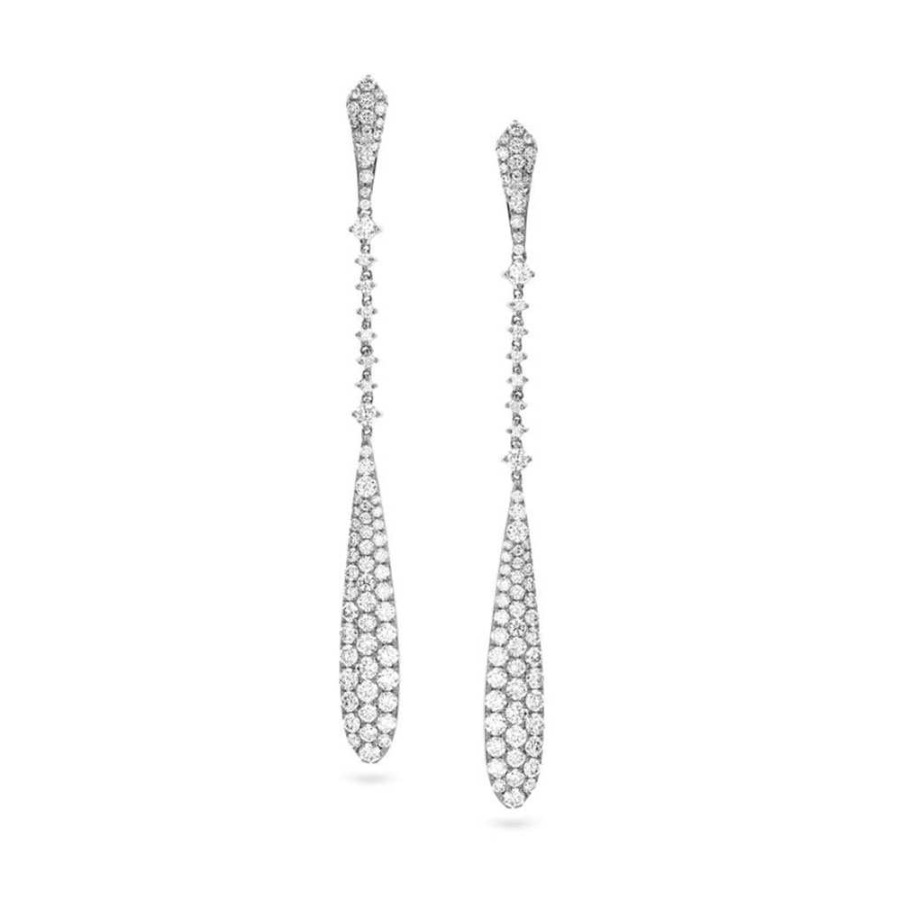 Hulchi Belluni 18K Long Diamond Drop Earrings