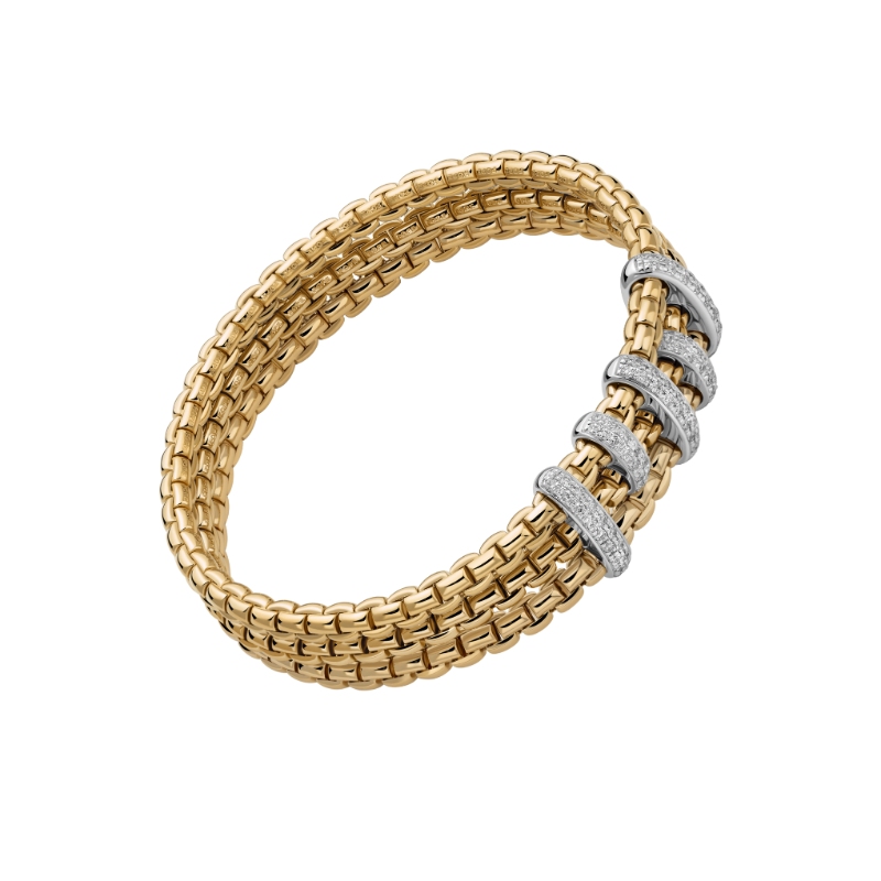 Flex'It Bracelet With Triple Mesh And Diamond Pav&eacute;