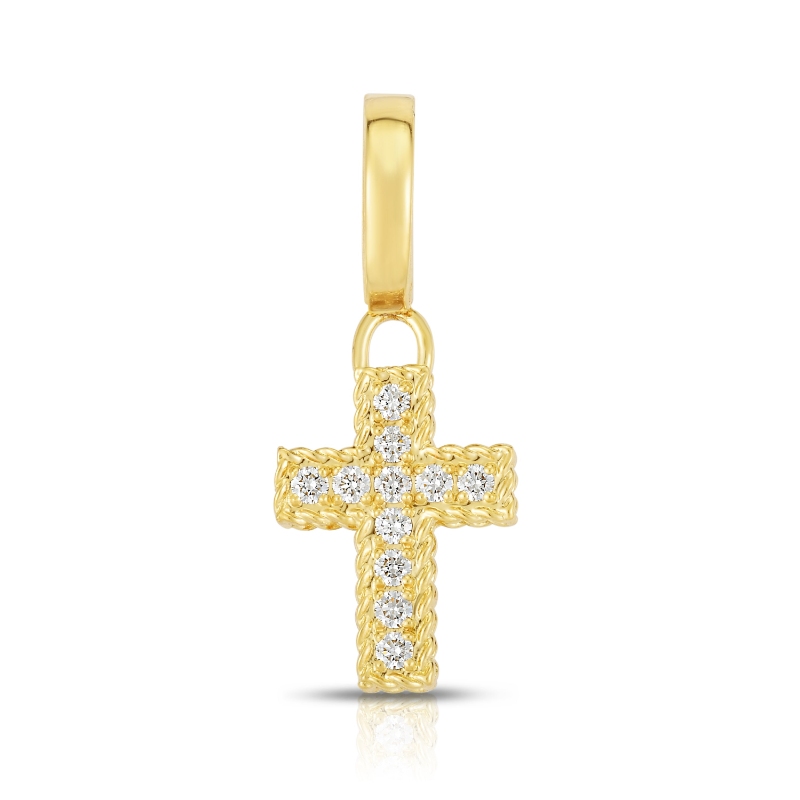 Roberto Coin 18K Yellow Gold Princess Diamond Cross Charm