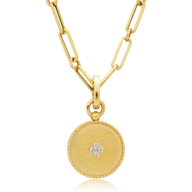 Roberto Coin 18K Yellow Gold Venetian Princess Collection Diamond Medallion Pendant