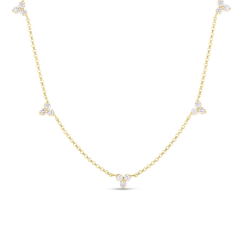 Roberto Coin Diamonds By The Inch Seven Station Flower Necklace