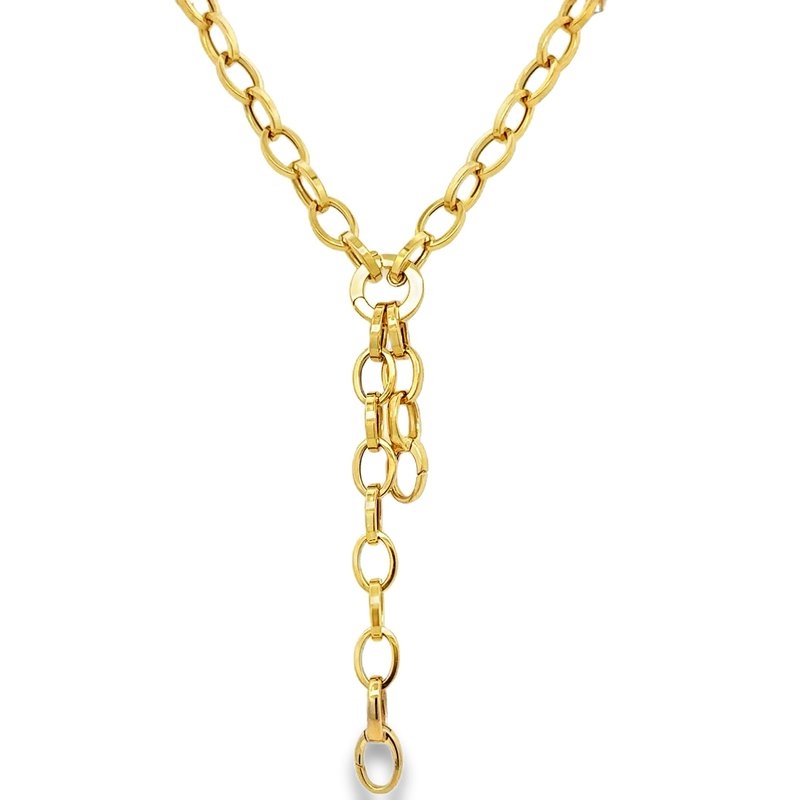 Roberto Coin 18K Yellow Designer Gold Double Lariat Chain Necklace