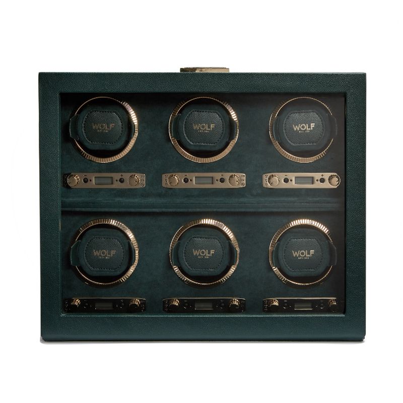 WOLF Green British Racing 6PC Watch Winder