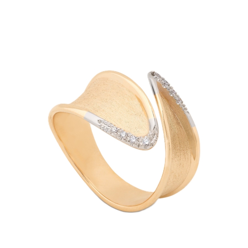 Marco Bicego Lunaria 18K Yellow Gold Wrap Ring With Diamonds
