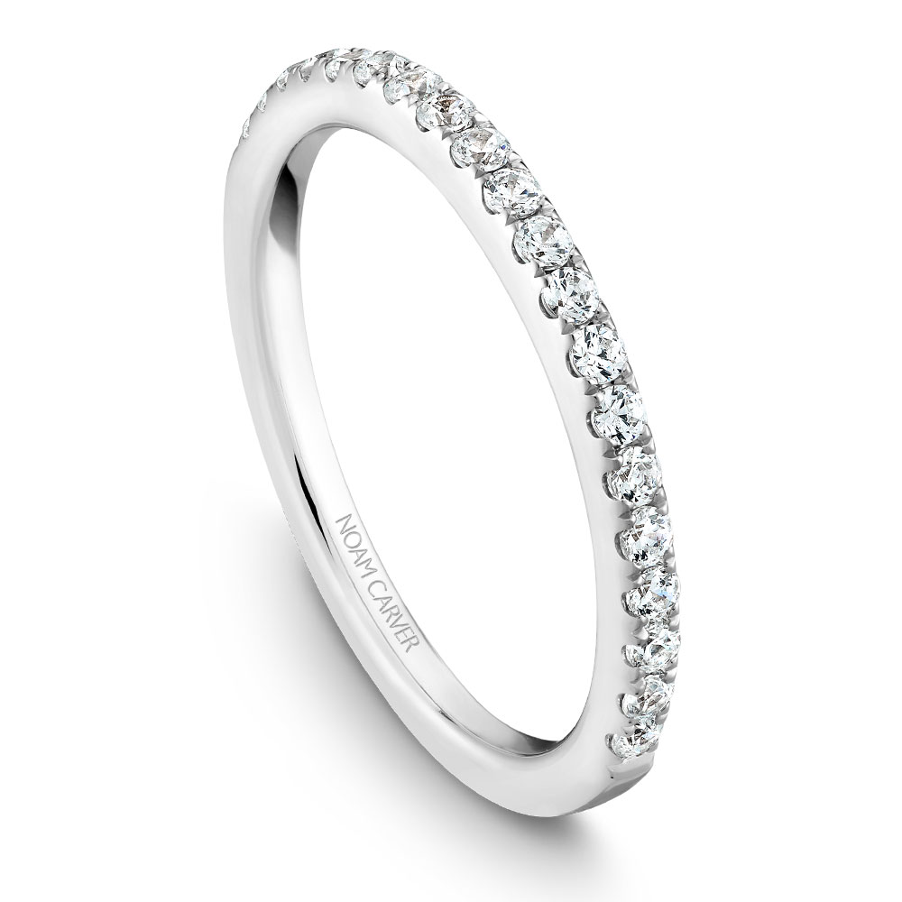 A Noam Carver 18K White Gold Wedding Band With .31Ctw In Full Cut Diamonds. G/H, Si.