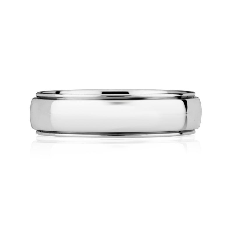 18K White Gold Gents Wedding Band