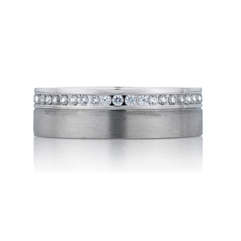 18K White Gold Gents Wedding Band