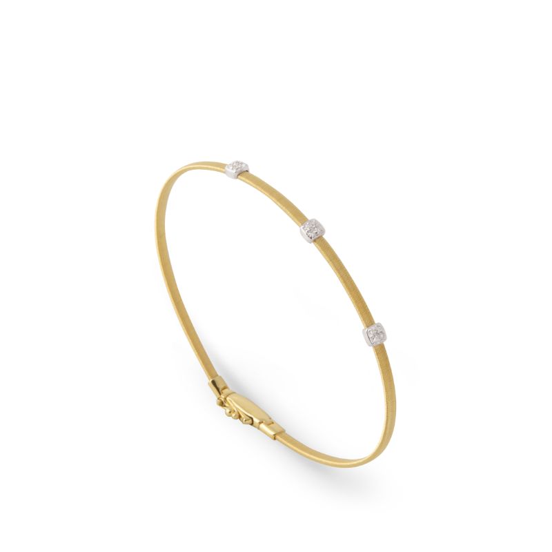 Masai Small Three Station Diamond Bracelet in Yellow Gold