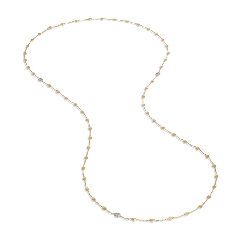 Marco Bicego Siviglia 18K Yellow Gold And Diamond Small Bead Long Necklace