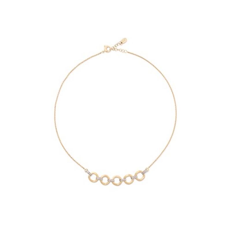 Marco Bicego 18K Yellow Gold Five Link Diamond Half Collar Necklace