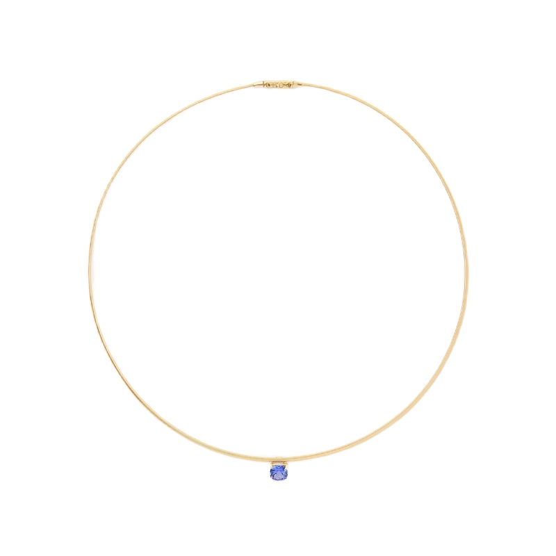 Marco Bicego Masai 18K Yellow Gold Coil Necklace With Tanzanite Station