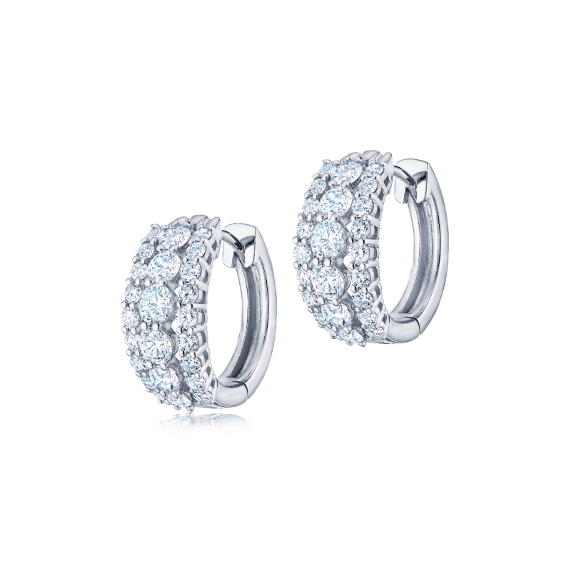 Lyric Huggie Earrings With Diamonds