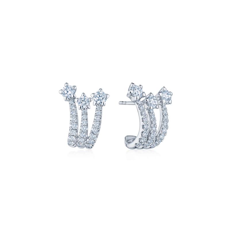 Starry Night Meteor Earrings with Diamonds