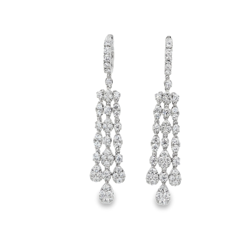 Sunburst Diamond Dangle Earrings