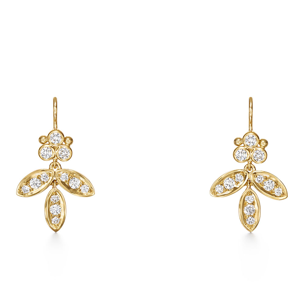 Temple St. Clair 18K Diamond Foglia Earrings