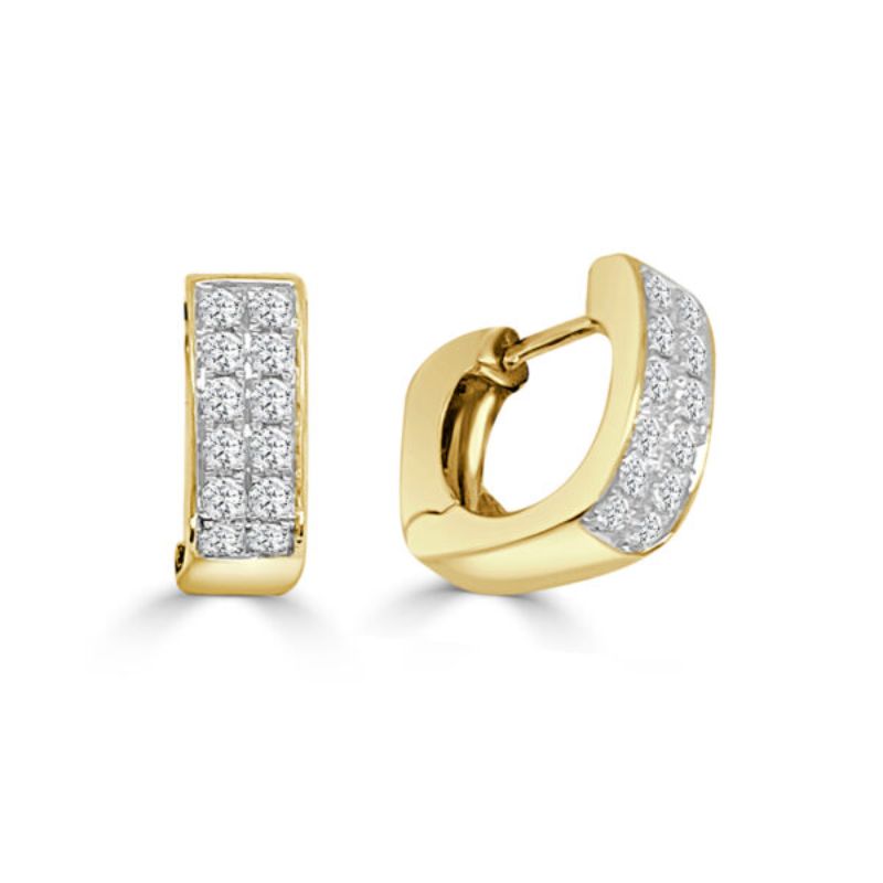 Rectangular Shaped Huggie Hoop Earrings