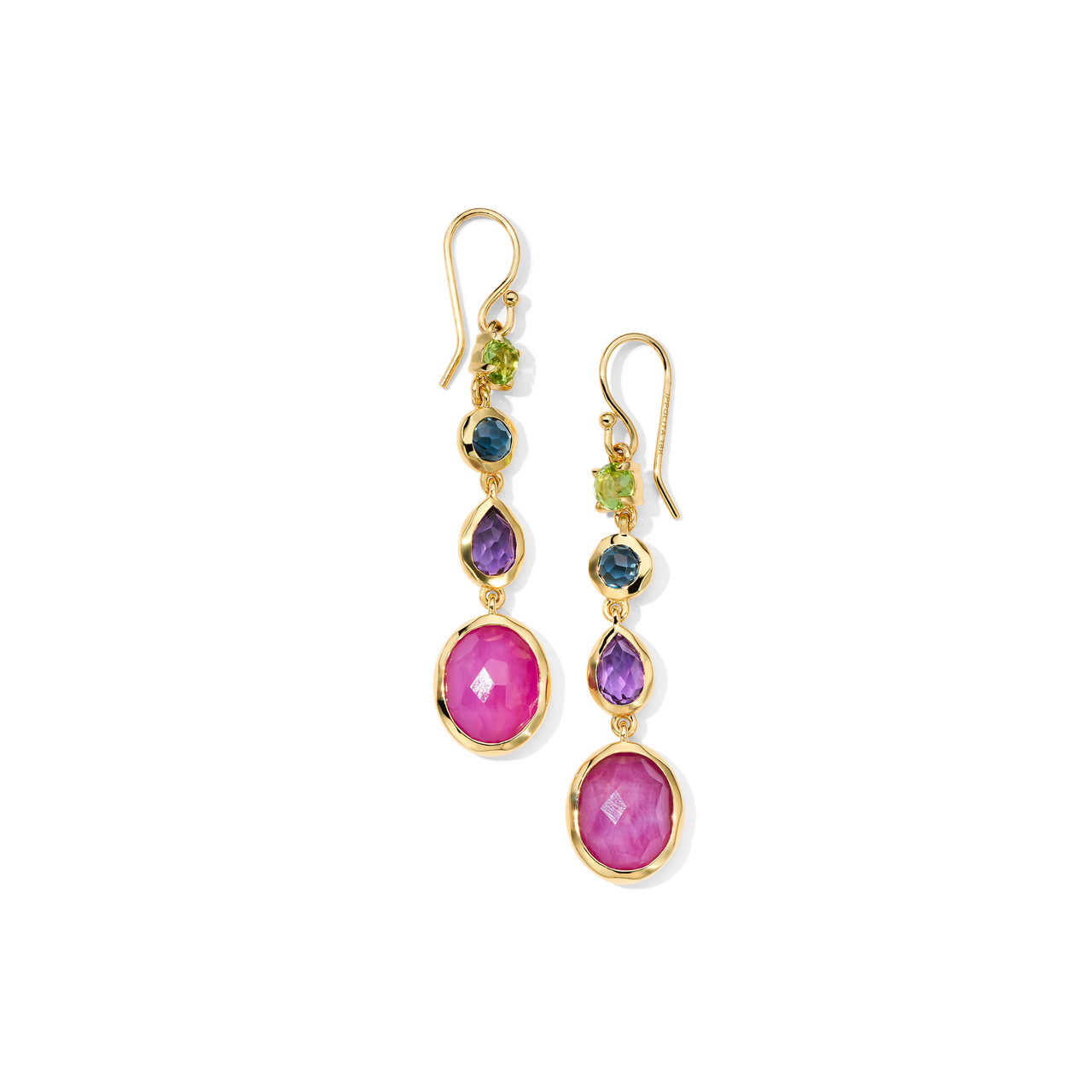 IPPOLITA Small 4-Stone Linear Drop Earrings In 18K Gold Summer Rainbow